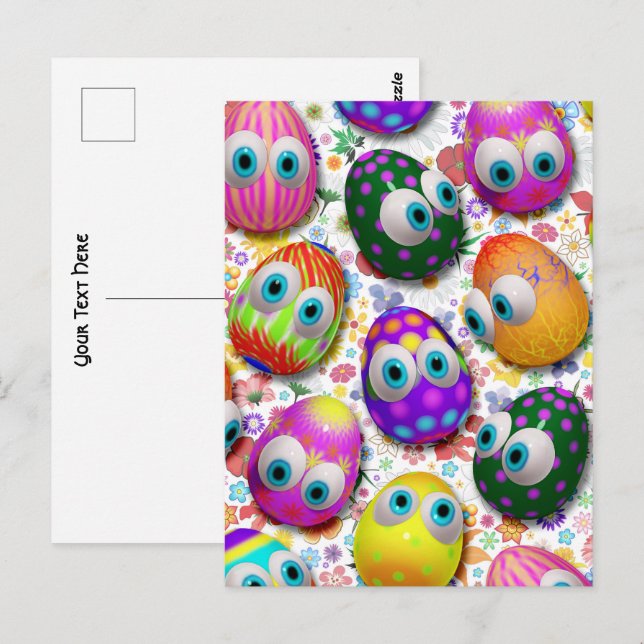 Postal Cute and Funny Easter Eggs Cartoon (Anverso / Reverso)