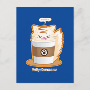 Postal Cute Angry Saled Caramel Coffee Kitty