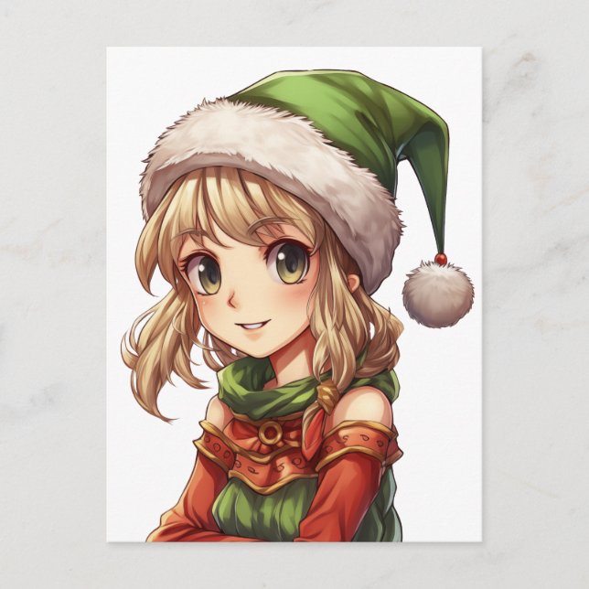 Postal Cute Anime Elf (Anverso)