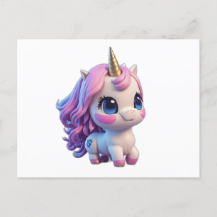 Postal Cute Anime Personalizado Unicorn