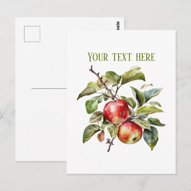 Postal Cute apple vendors customizable  (Anverso / Reverso)