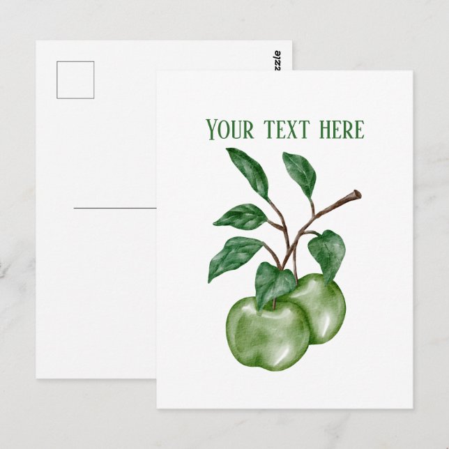 Postal Cute apple vendors customizable  (Anverso / Reverso)