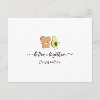 Postal Cute Avocado and Toast Better Together Personalize