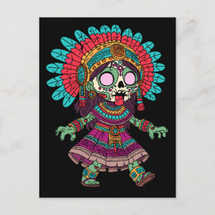 Postal Cute Aztec Zombie