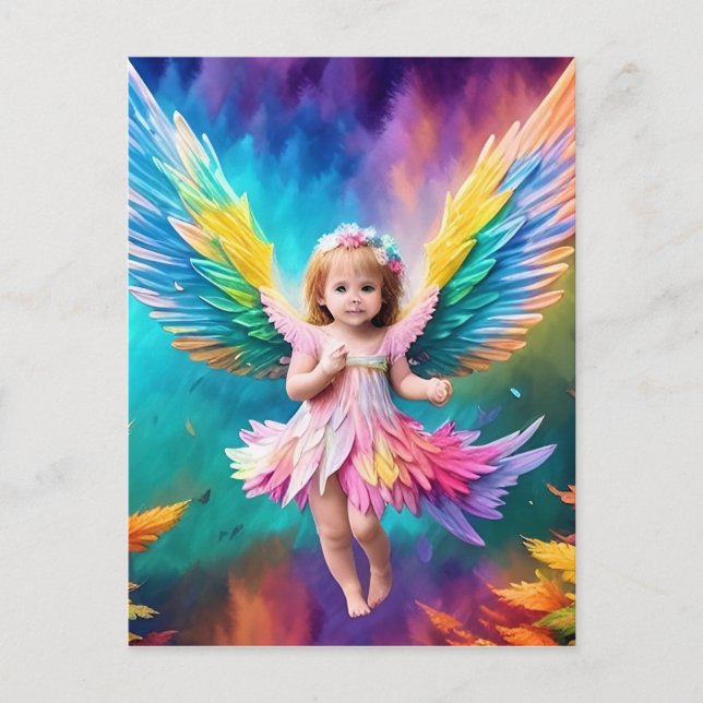 Postal Cute Baby Angel Wings Art-38424 (Anverso)