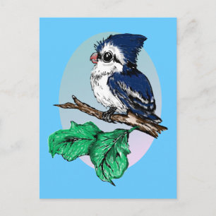 Postal Cute Baby Bluejay