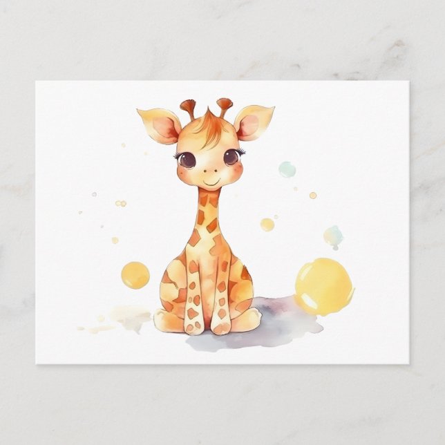 Postal Cute Baby Giraffe (Anverso)