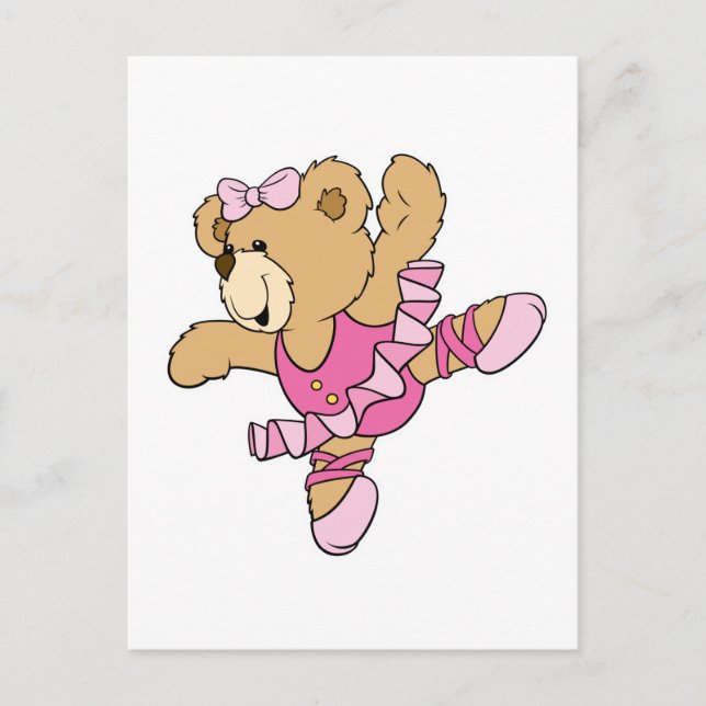 Postal Cute Ballerina Bear (Anverso)