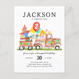 Postal Cute Barnyard Animals Camión Niños Granja Cumpleañ