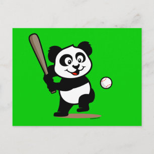 Postal Cute Baseball Panda