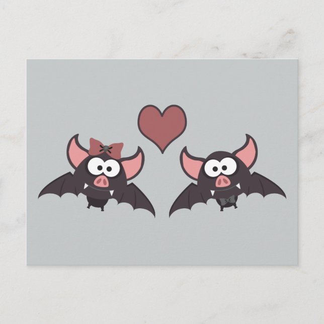 Postal Cute Bat Love Desgin (Anverso)