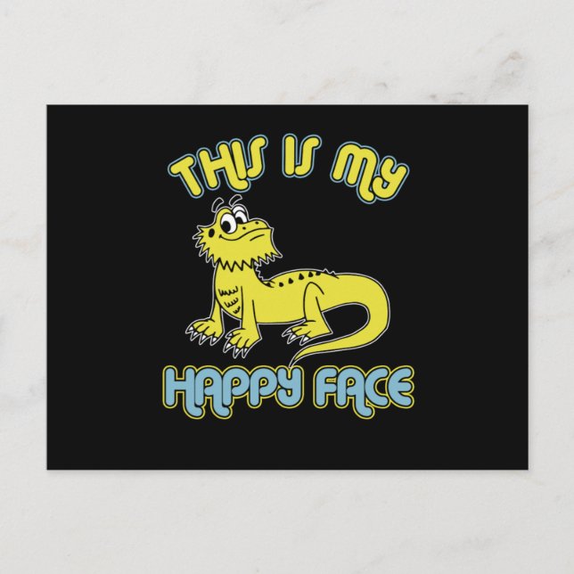 Postal Cute Bearded Dragon This Is My Happy Face Bearded  (Anverso)