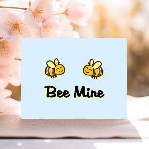 Postal Cute Bee Mine Retro Bumble Abejas Color claro