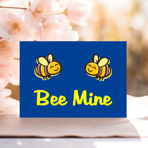 Postal Cute Bee Mine Retro Bumble Abejas Color oscuro