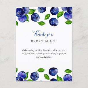 Postal Cute Berry First Birthday Blueberry