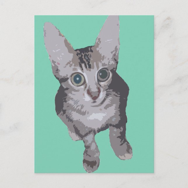 Postal Cute Big Eyes Kitten (Anverso)