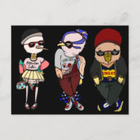 Cute Birds Wearing Clothes Fashion Illustration