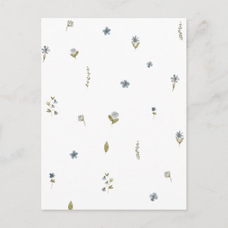 Postal Cute Blue Flowers Spring Floral Card.