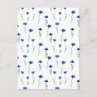 Postal Cute Blue Flowers Spring Floral Card. Briefkaart