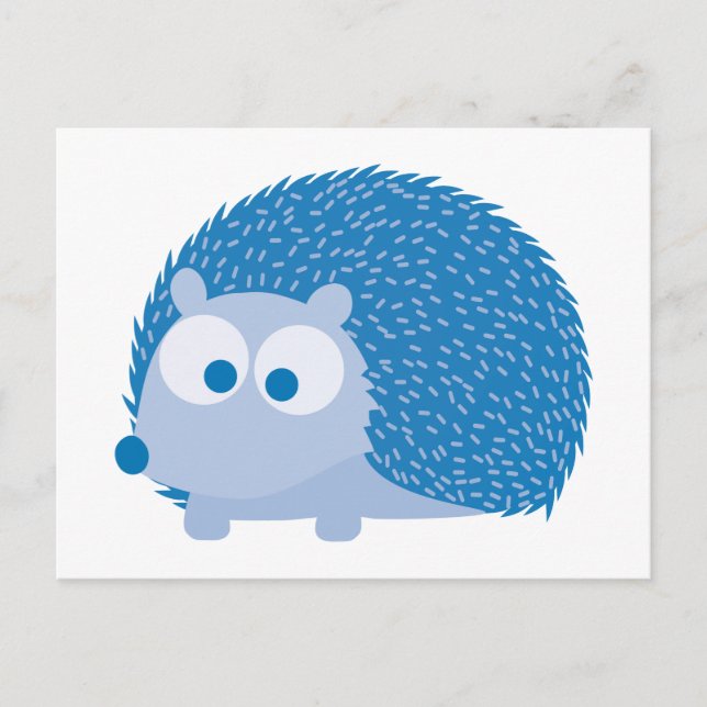 Postal Cute Blue Hedgehog (Anverso)