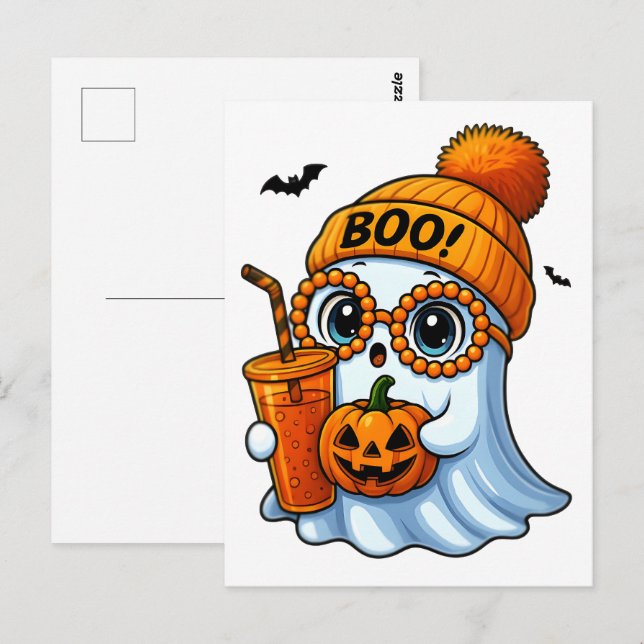 Postal Cute Boujee Ghost Halloween | Spooky Moda Aestheti (Anverso / Reverso)