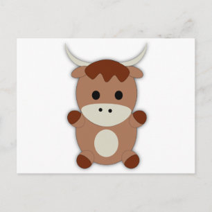 Postal Cute Brown Cow