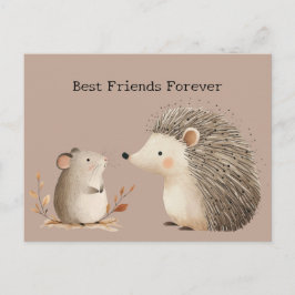 Postal Cute Brown Cream Hedgehog Mouse