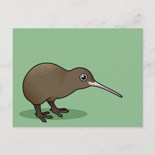 Postal Cute Brown Kiwi de Nueva Zelanda (Anverso)
