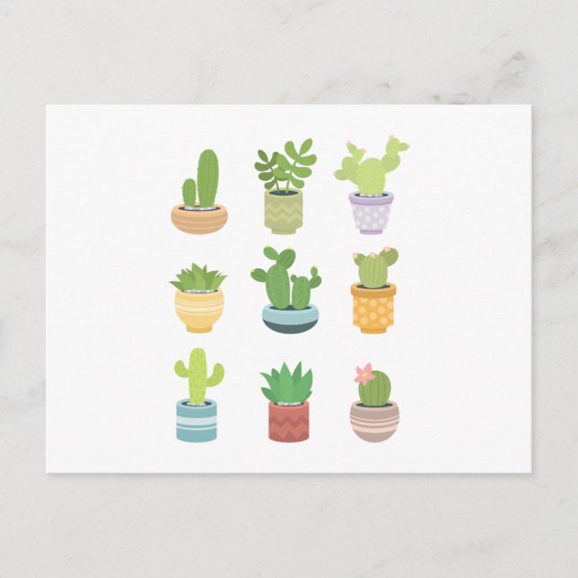 Postal Cute Cacti  (Anverso)