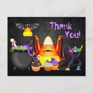 Postal Cute Candy Corn Spooky Tratamientos Halloween Grac