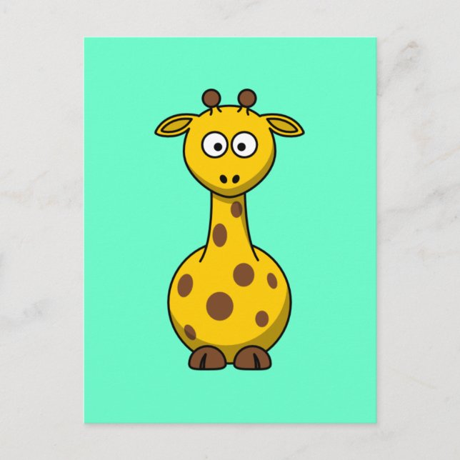 Postal Cute Cartoon Giraffe (Anverso)