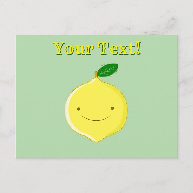Postal Cute Cartoon Lemon (Anverso)