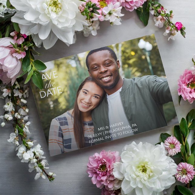 Postal Cute Casual Photo Wedding Guardar la fecha (Subido por el creador)