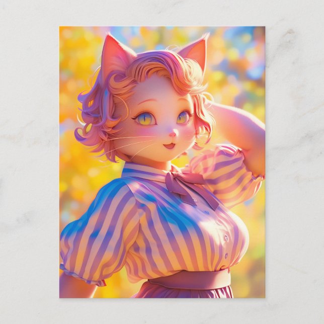 Postal Cute Cat Anthro (Anverso)