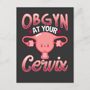 Postal Cute Cervix Obstetra Ginecólogo Doctor OBGYN