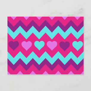 Postal Cute Chevron Hearts Regalos Chicas adolescentes Ve