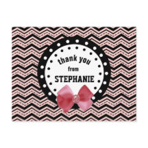 Cute Chevrons, puntos y Bow Pink and Black Z55