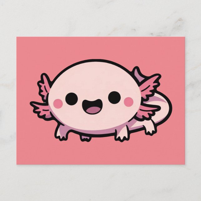 Postal Cute Chibi Axolotl (Anverso)