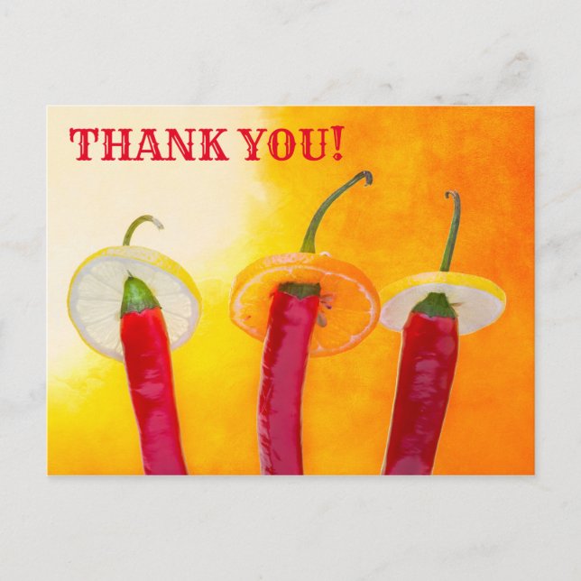 Postal Cute Chili Peppers Hola Amigo Funny Personalizable (Anverso)