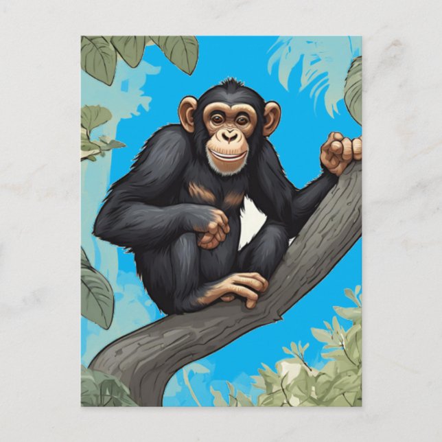 Postal Cute Chimpanzee (Anverso)