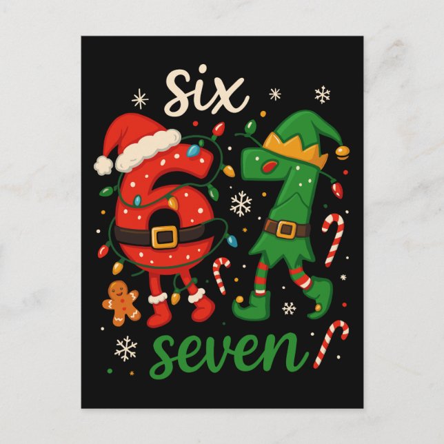 Postal Cute Christmas Six Seven Meme  (Anverso)