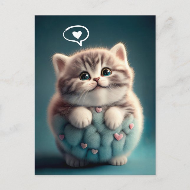 Postal Cute Chubby Kitten te ama (Anverso)