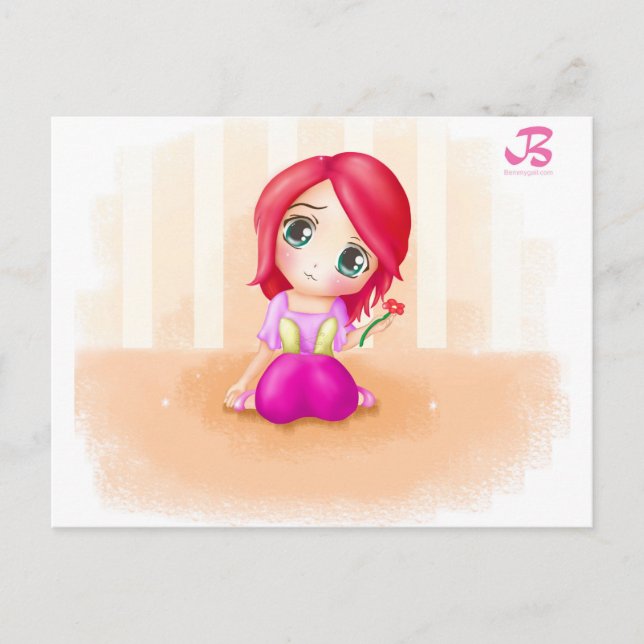 Postal Cute Cindy Anime Manga Chibi Colorful (Anverso)