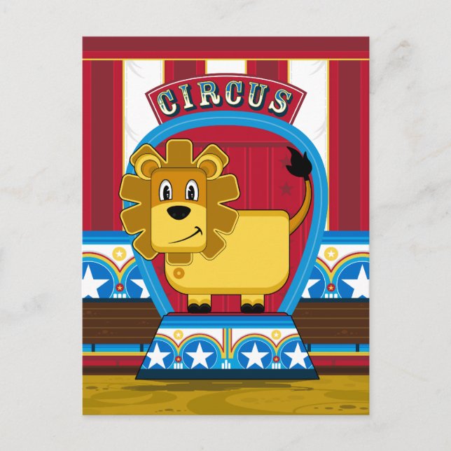 Postal Cute Circus Lion (Anverso)