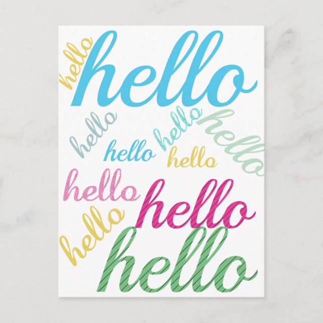 Postal Cute Colorful Hello (Anverso)