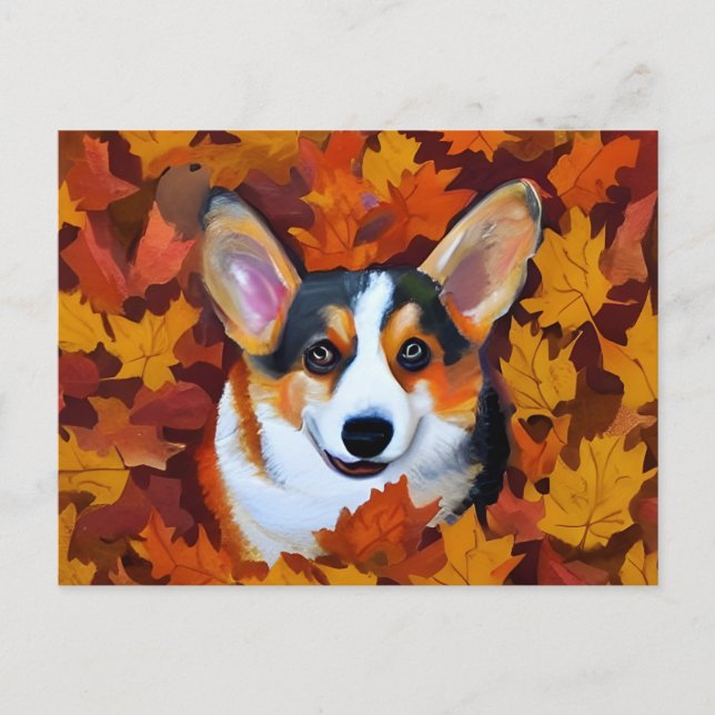 Postal Cute Corgi Painting (Anverso)
