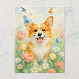 Postal Cute Corgi Welsh Corgi Queen Postcard