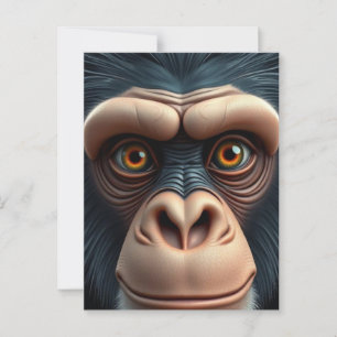 Postal Cute Crazy Funny Chimpanzee