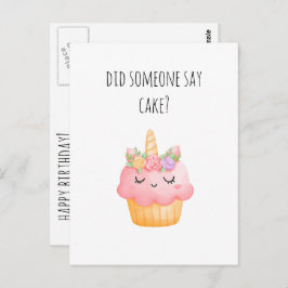 Postal Cute Cupcake Funny Feliz cumpleaños