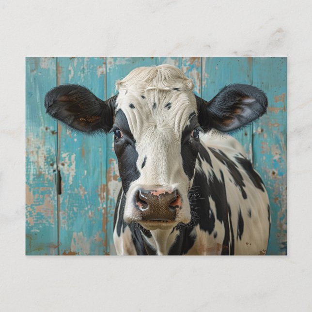 Postal Cute Dairy Cow Farmhouse Pintura (Anverso)